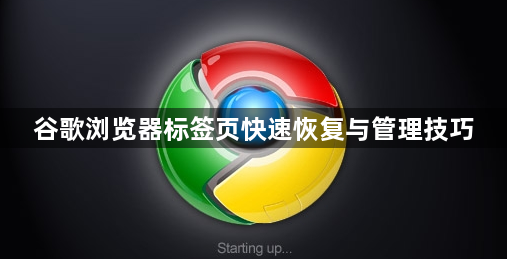 谷歌浏览器标签页快速恢复与管理技巧1
