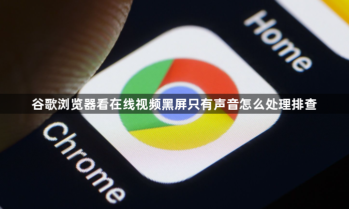 谷歌浏览器看在线视频黑屏只有声音怎么处理排查1
